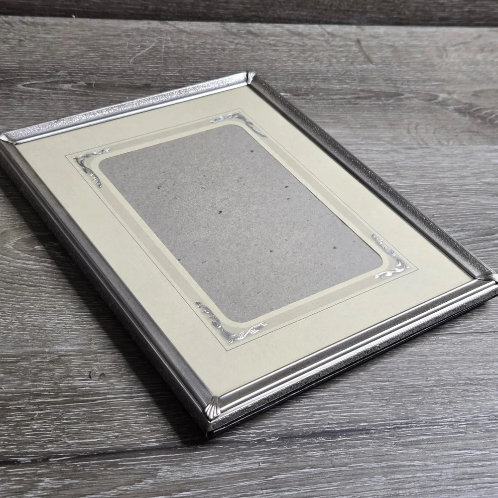 Etched‎ Silver Tone Metal Picture Frame 8x10 Silver Floral Scrollwork